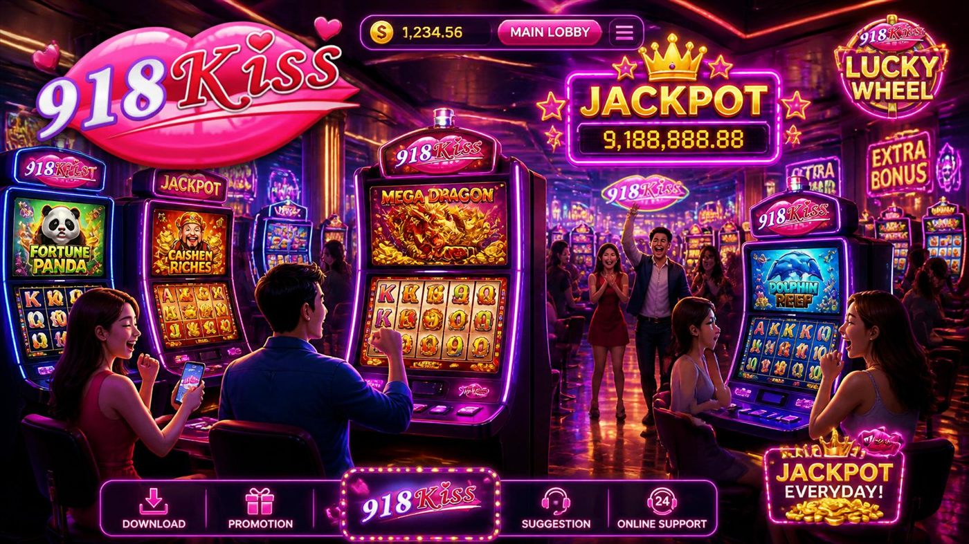 918Kiss member dashboard after login, showing games and jackpot