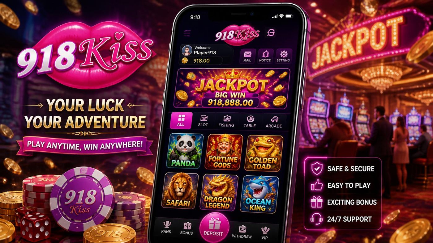 918Kiss slot games lobby with jackpot and Play Now